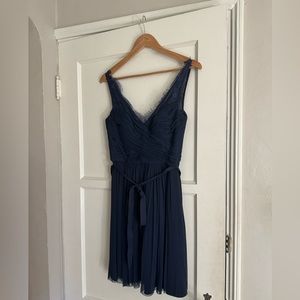 BHLDN Fleur Dress in NAVY (Size 6) (Modified Dress Length)